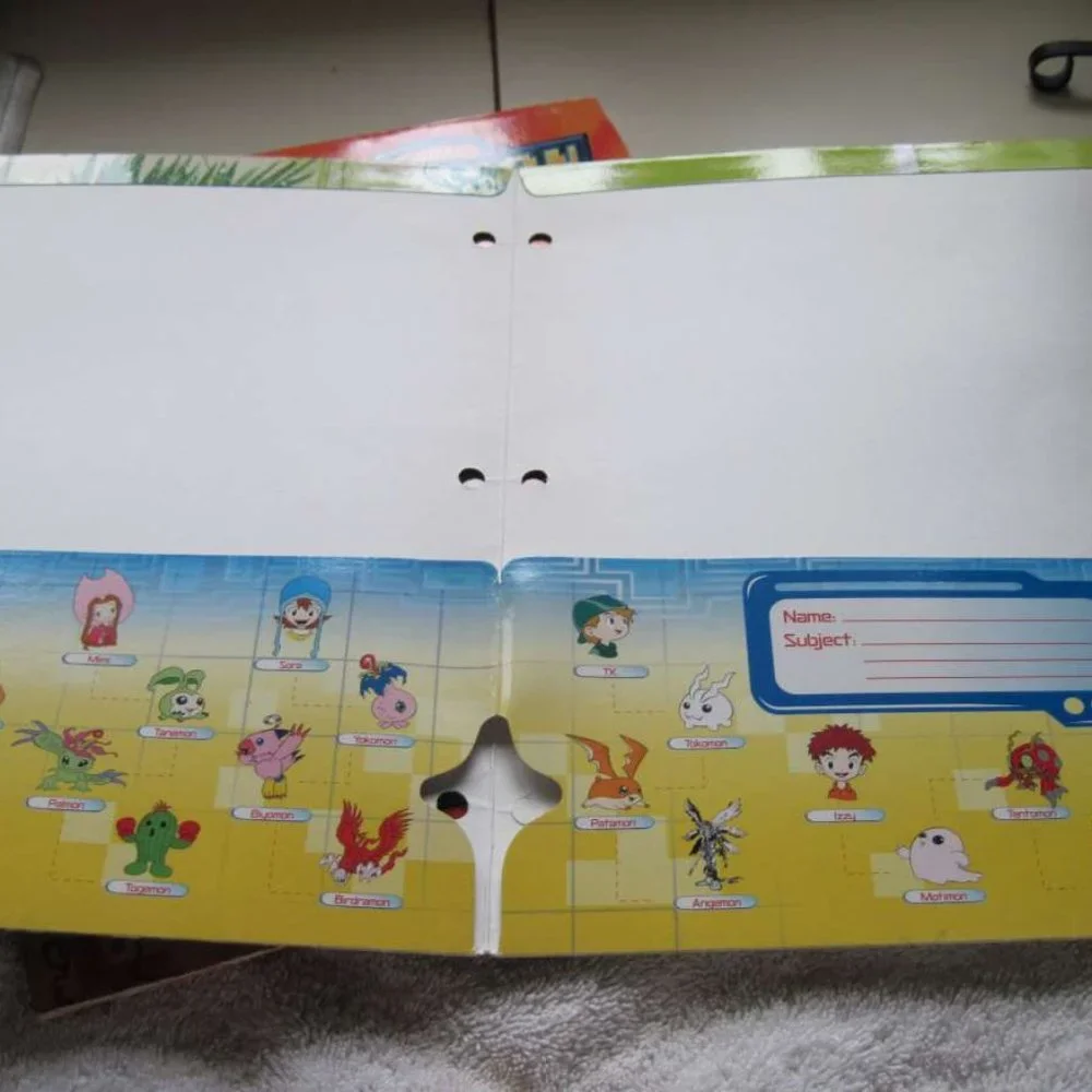 2 Digimon 3 Hole Folders Japanese Animation Anime School Digital Monsters 1999